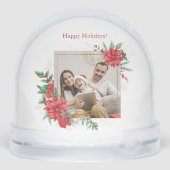 Poinsettia & Merry Christmas 3-Photo Snow Globe (裏面)