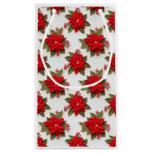 Poinsettia Needlework Christmas Holidays Felt スモールペーパーバッグ (裏面)
