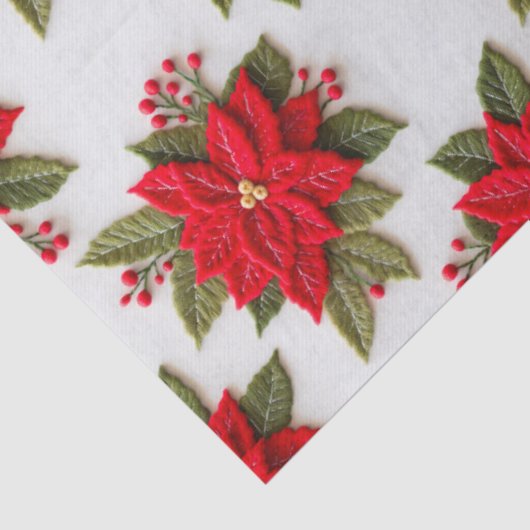 Poinsettia Needlework Christmas Holidays Felt 薄葉紙 (詳細)