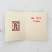 Poinsettia Nordic Christmas Minimal Style カード (内部)