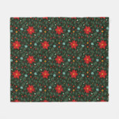 Poinsettia Paradise Fleece Blanket twilight フリースブランケット (正面(横))