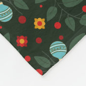 Poinsettia Paradise Fleece Blanket twilight フリースブランケット (角)