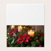Poinsettia Pine Candles Christmas Card (外部フラット)