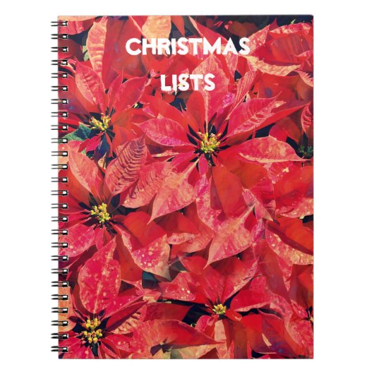 Poinsettia Red Christmas Lists Journal Notebook ノートブック (正面)