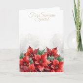 Poinsettia Red "'For Someone Special" Christmas カード (正面)