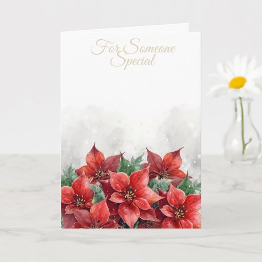 Poinsettia Red "'For Someone Special" Christmas カード (小さな植物)