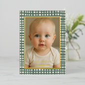 Poinsettia Sage Green Ivory Christmas Photo real 箔招待状 (立ち正面)