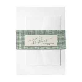 Poinsettia Sage Ivory Christmas 招待状ベリーバンド