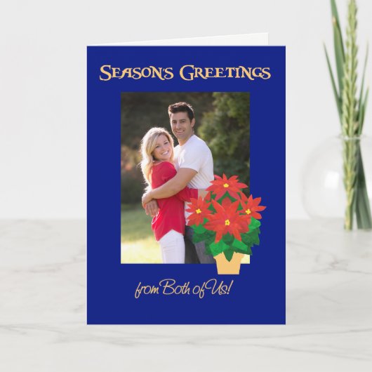 Poinsettia Season's Greetings From Both Photo シーズンカード (正面)