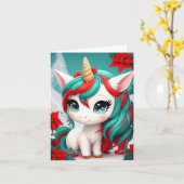 Poinsettia Unicorn  カード (黄色い花)