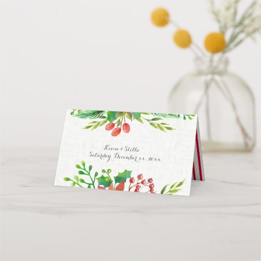 Poinsettia Wedding プレイスカード (裏面)