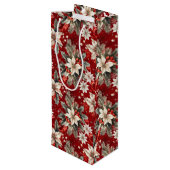 Poinsettia White Red Green ワインギフトバッグ (裏面アングル)