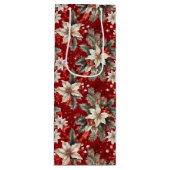 Poinsettia White Red Green ワインギフトバッグ (正面)