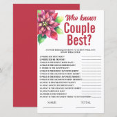 Poinsettia Who knows Couple  Bridal Shower Game (正面/裏面)