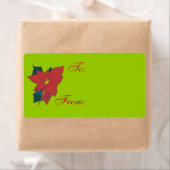 Poinsettia with Dragonfly, To:, From: labels ラベル (インサイチュ)