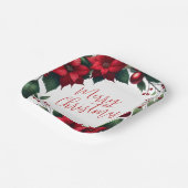 Poinsettia Wreath – Elegant Christmas Florals ペーパープレート (傾斜あり)