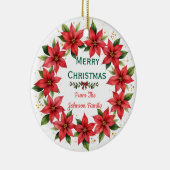 Poinsettia Wreath Family Christmas Ornament セラミックオーナメント (右)