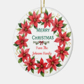 Poinsettia Wreath Family Christmas Ornament セラミックオーナメント (左)