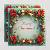 Poinsettiasとのクリスマスリース (正面/裏面)