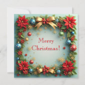 Poinsettiasとのクリスマスリース (裏面)