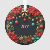 Poinsettiasとのクリスマスリース オーナメント (裏面)