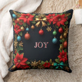 Poinsettiasとのクリスマスリース クッション (ブランケット)