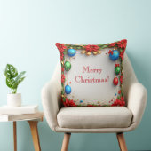 Poinsettiasとのクリスマスリース クッション (椅子)