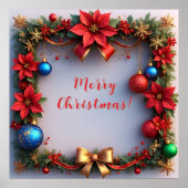 Poinsettiasとのクリスマスリース ポスター (正面)