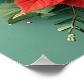 Poinsettiasとのクリスマスリース ポスター (角)