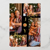 Poinsettiasミニマルモダンリスト4枚コラージュ 箔シーズンカード (正面)