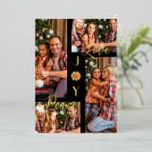 Poinsettiasミニマルモダンリスト4枚コラージュ 箔シーズンカード (立ち正面)