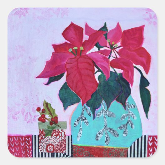 Poinsettias スクエアシール (正面)