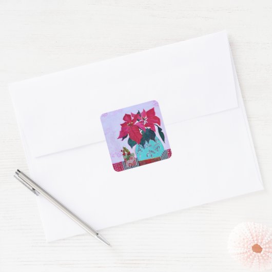 Poinsettias スクエアシール (封筒)