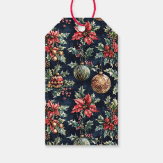 Poinsettias and Ornaments ギフトタグ