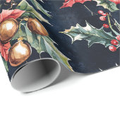 Poinsettias and Ornaments ラッピングペーパー (ロールコーナー)