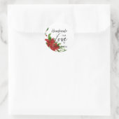 Poinsettias and Quote for Crafts Articles Handmade ラウンドシール (バッグ)