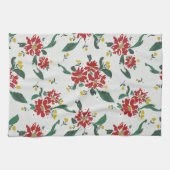 Poinsettias for all seasons kitchen towel キッチンタオル (横)