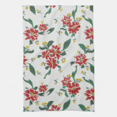 Poinsettias for all seasons kitchen towel キッチンタオル (縦)