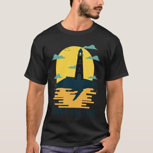 Point Bolivar Light Texas Lighthouse Nautical Souv Tシャツ (正面)