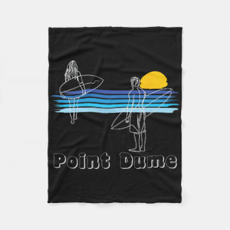 Point Dume Surfing Beach Surf Guy Girl  フリースブランケット