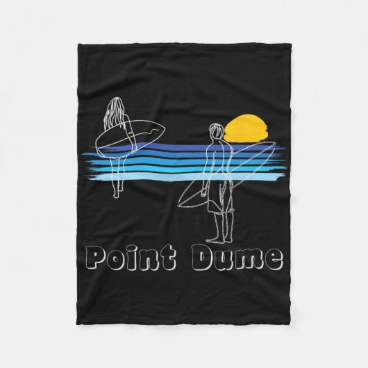 Point Dume Surfing Beach Surf Guy Girl  フリースブランケット (正面)