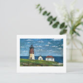 Point Judith Light house in Narragansett, RI 7x5 ポストカード (スタンド正面)