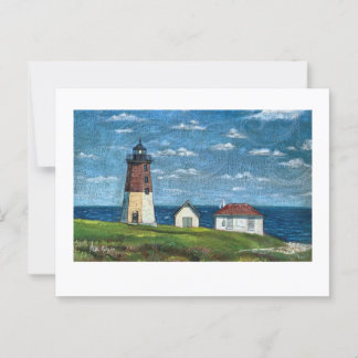 Point Judith Light house in Narragansett, RI 7x5 ポストカード