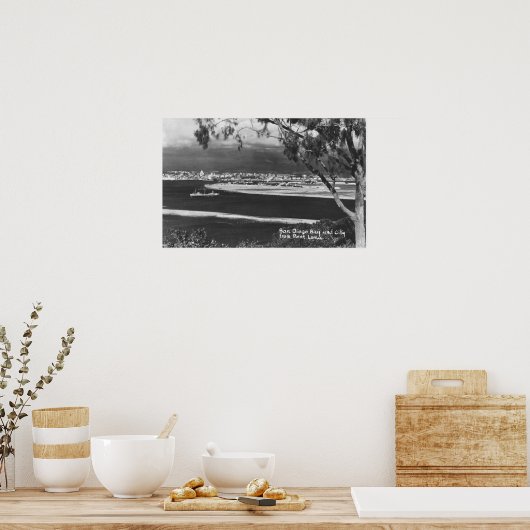 Point Lomaからサンディエゴ、CAベイ&シティ ポスター (キッチン)