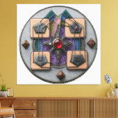 Point of Assembly 3D: Mystical Geometric Artifact キャンバスプリント (インサイチュ (リビング))