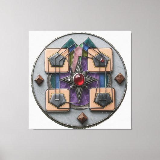 Point of Assembly 3D: Mystical Geometric Artifact キャンバスプリント (正面)