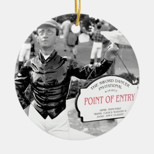 Point of Entry Lawn Jockey（エントリー·ローン·ジョッキーのポイント） セラミックオーナメント (正面)
