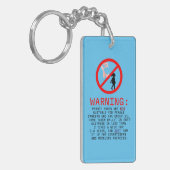 Pointe Shoes Warning Sky Blue Personalized キーホルダー (正面左)