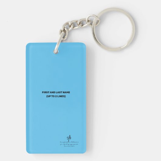 Pointe Shoes Warning Sky Blue Personalized キーホルダー (裏面)