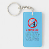 Pointe Shoes Warning Sky Blue Personalized キーホルダー (正面)